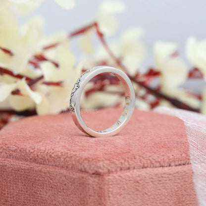 Mountain Pattern Engraved Unisex Band Rings