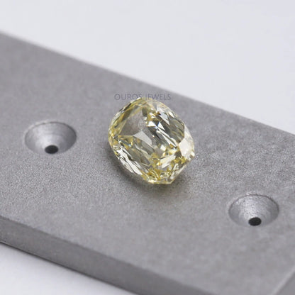 0.75 Carat Vivid Yellow Old Mine Cushion Cut Lab Diamond