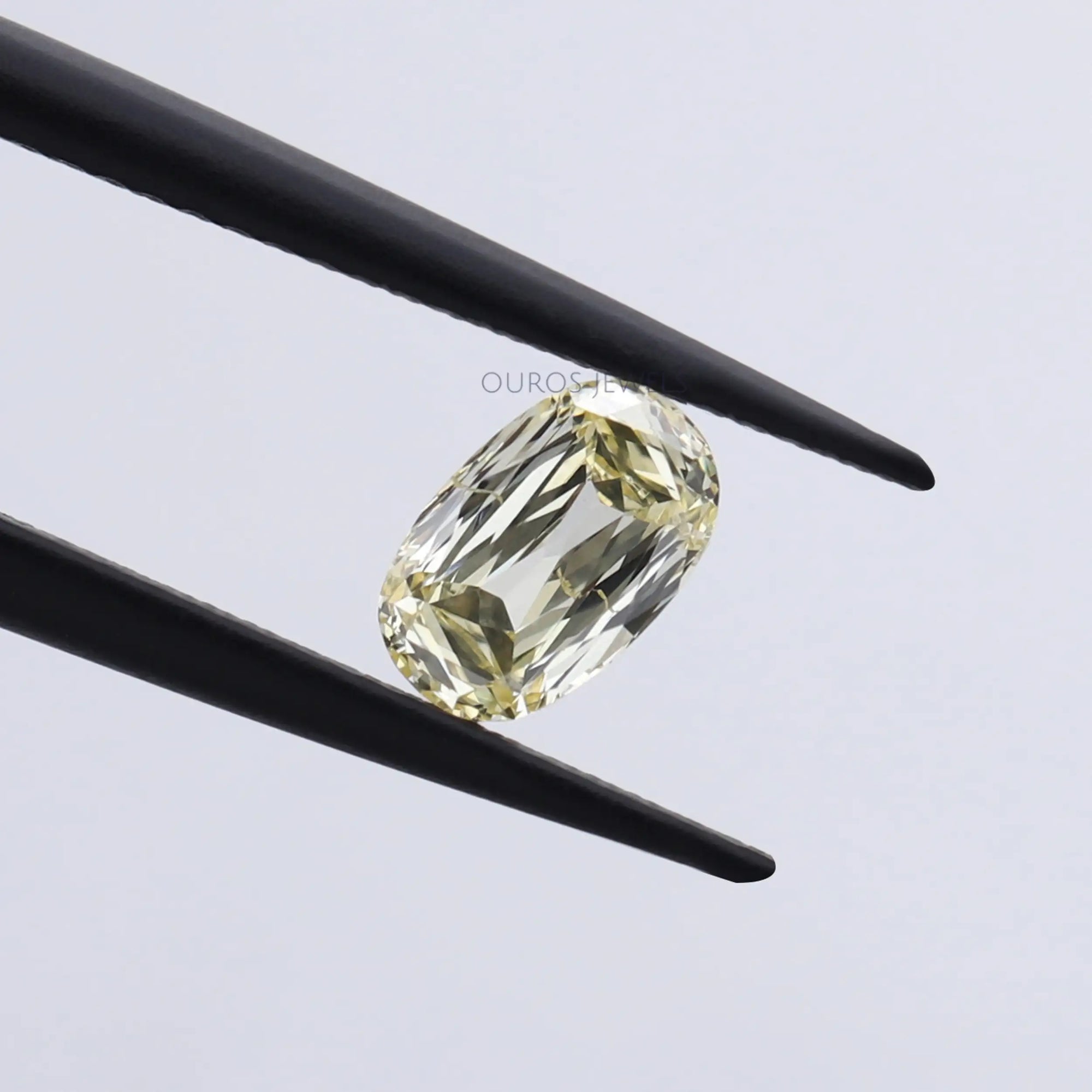 0.75 Carat Vivid Yellow Old Mine Cushion Cut Lab Diamond