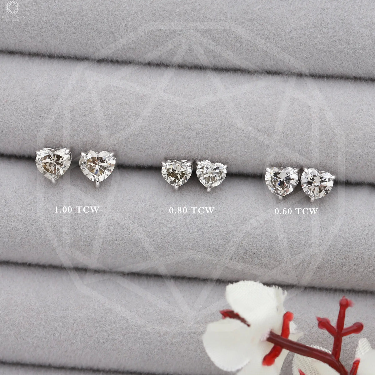 10K Yellow Gold Baguette Diamond Heart Earrings 0.53ctw - Manhattan Jewelers