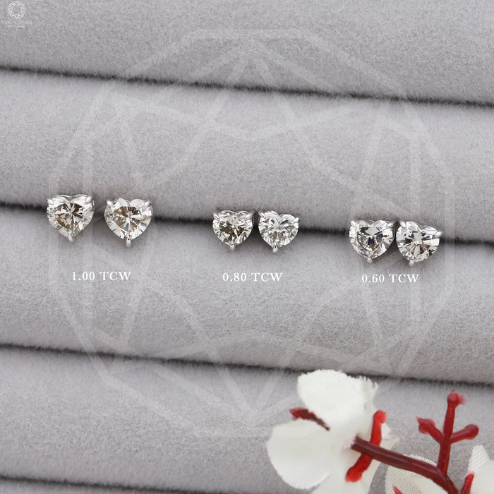 Heart Shaped Diamond Earrings - Sylvie Jewelry