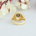 Back Side Of 14k Yellow Gold Diamond Engagement Ring, An Ideal Ring For Making A Promise To Her