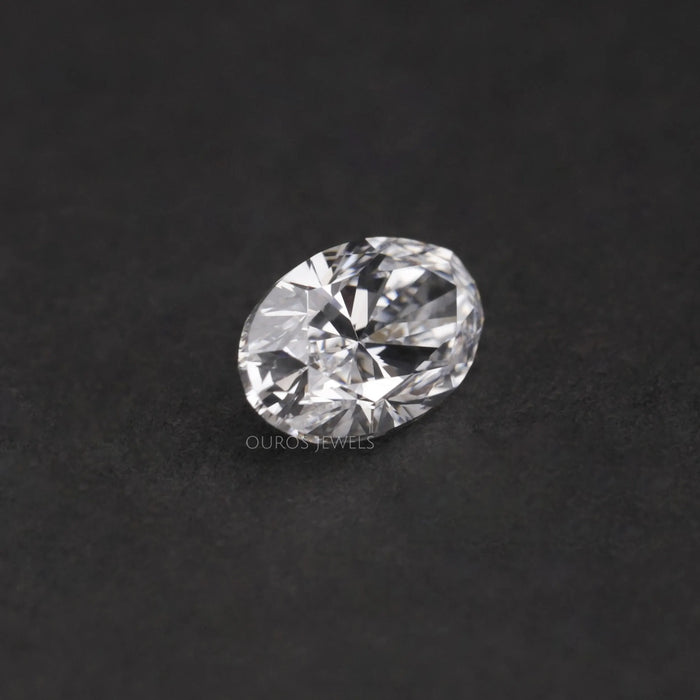 [Side View Of Oval Cut Lab Grown Diamond]-[Ouros Jewels]