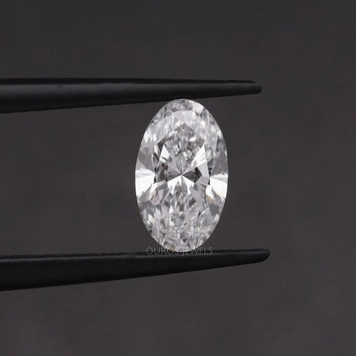 [1 CT Long Oval Cut Lab Diamond]-[Ouros Jewels]