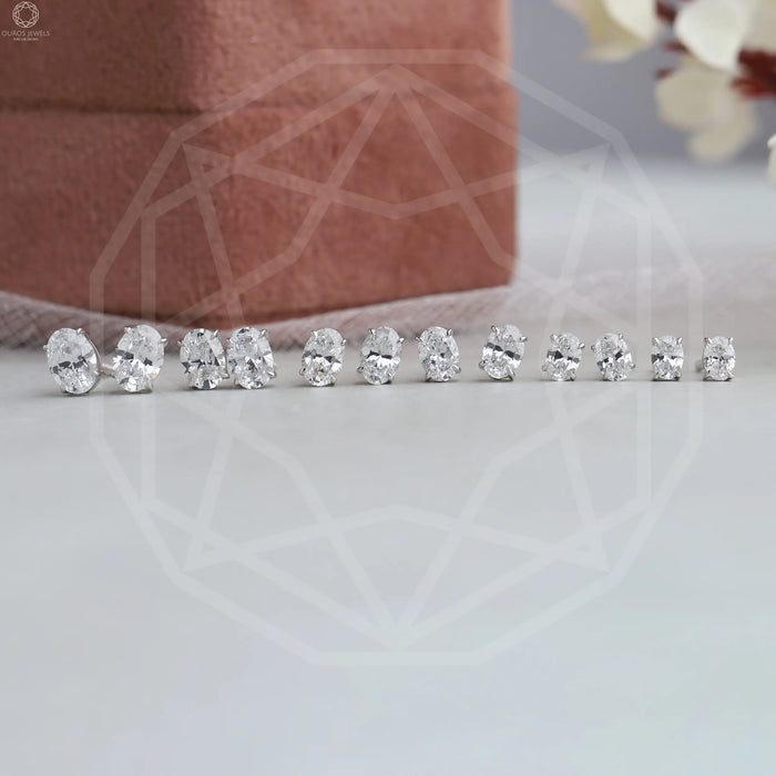 [Oval Cut Diamond Earrings For Women]-[Ouros jewels]