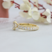 [Oval Dimaond Hidden Halo Accent Stone Ring With 18k Yellow Gold]-[Ouros Jewels]