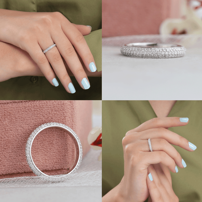 [Collage of Round Diamond Wedding Ring]-[Ouros Jewels]