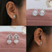 [Collage View of Pear Cut Halo Earrings]-[Ouros Jewels]