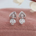 [Back View of Pear Cut Halo Earrings]-[Ouros Jewels]