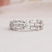 Three row split shank diamond wedding ring with stylish shank design 
