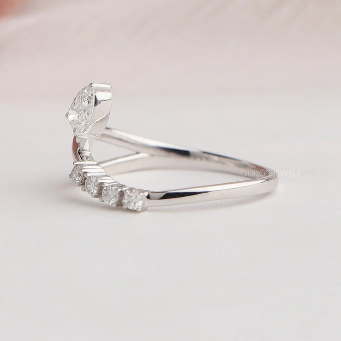 Side view of pear cut infinity dainty ring, best gift for your partner.
