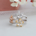 [Metal Tones of Flowers in Row Style Bridal Ring]-[Ouros Jewels]