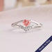 Pink heart shaped lab grown diamond dainty wedding ring in 14k white gold