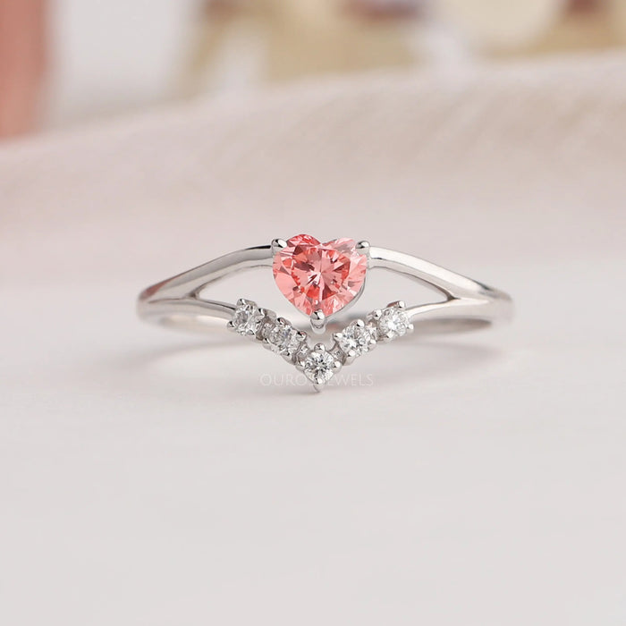 BuleStore Adjustable Silver Simulated Heart Shaped Pink Diamond Engagement  Ring - Walmart.com