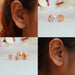 [Collage of Pink and Blue Round Diamond Stud Earrings]-[Ouros Jewels]