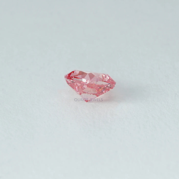 0.42 Carat Each Pink Cushion Cut Lab Grown Diamond