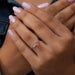 [On Finger View Of 1.10 Carat Pink Cushion Diamond Solitaire Engagement Ring]-[Ouros Jewels]