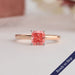Pink Cushion Cut Lab Grown Diamond Engagement Ring In 14k Rose Gold 