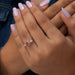 In Finger View Of Fancy Colored Diamond Engagement Ring 