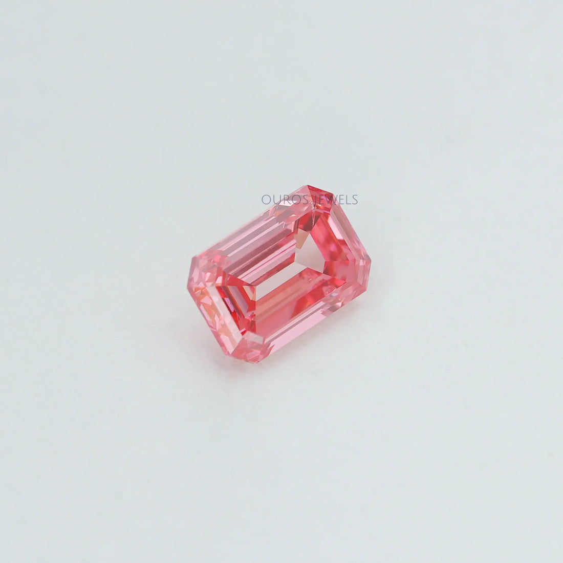 0.76 Carat Each Pink Emerald Cut Lab Grown Diamond Loose