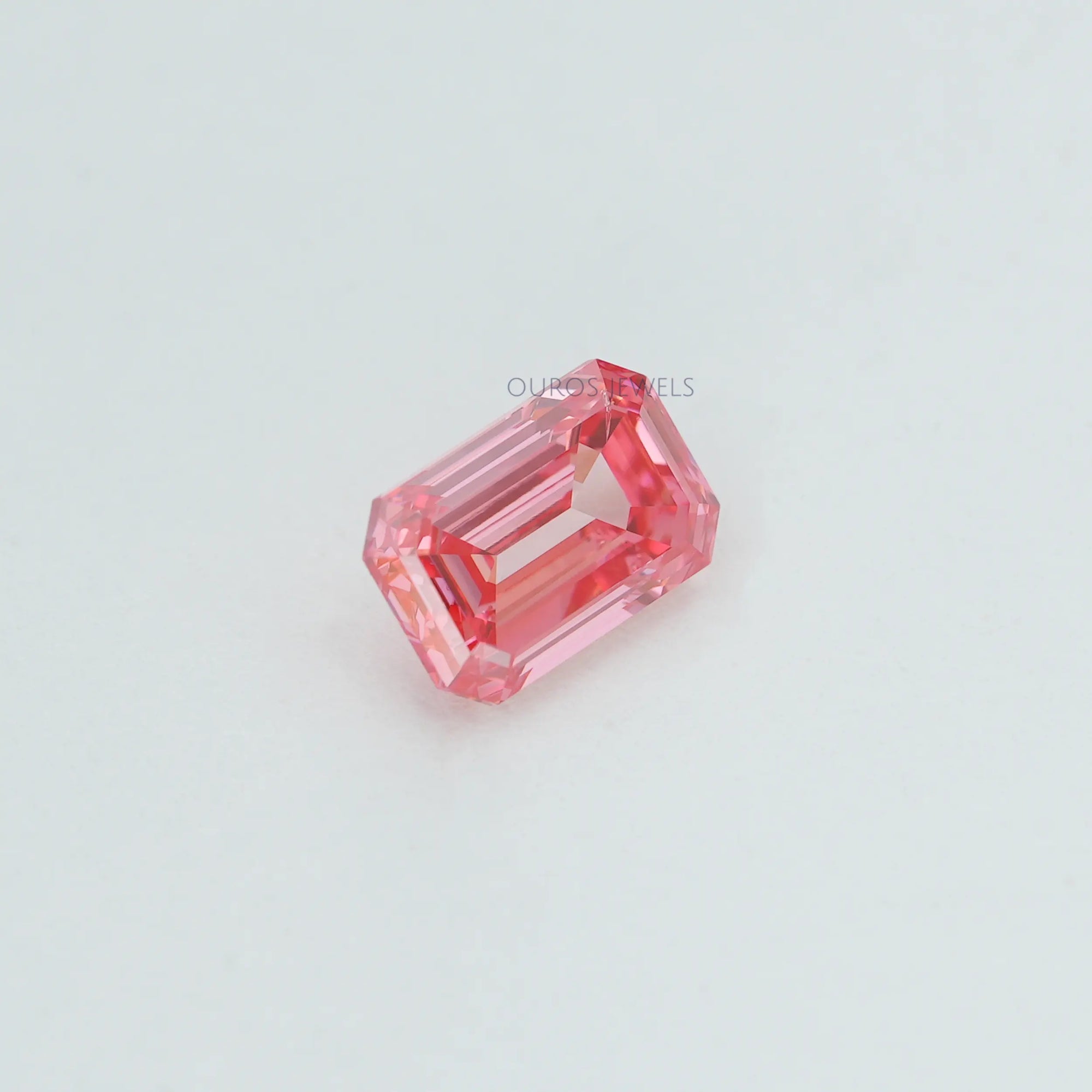 0.76 Carat Each Pink Emerald Cut Lab Grown Diamond Loose