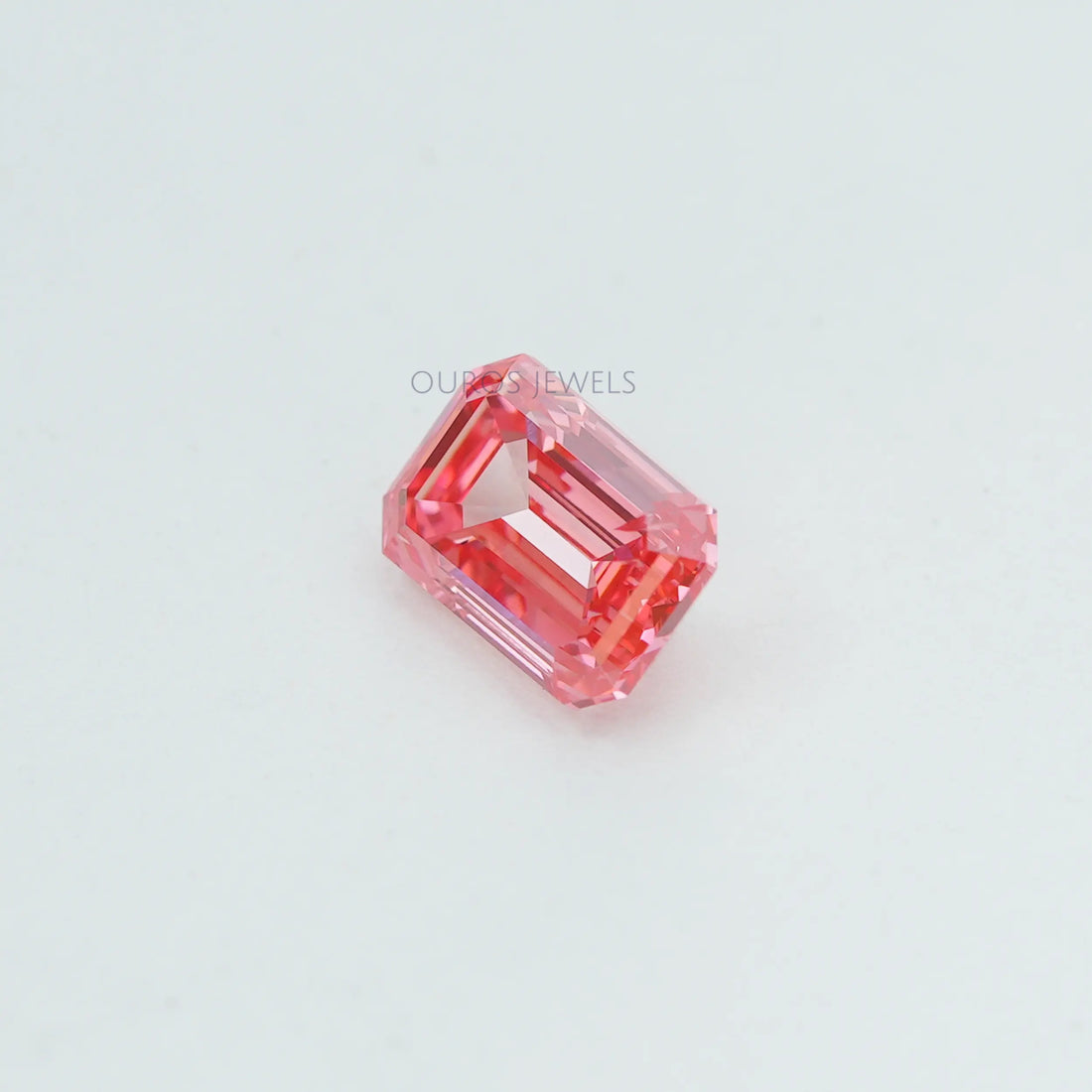 0.76 Carat Each Pink Emerald Cut Lab Grown Diamond Loose