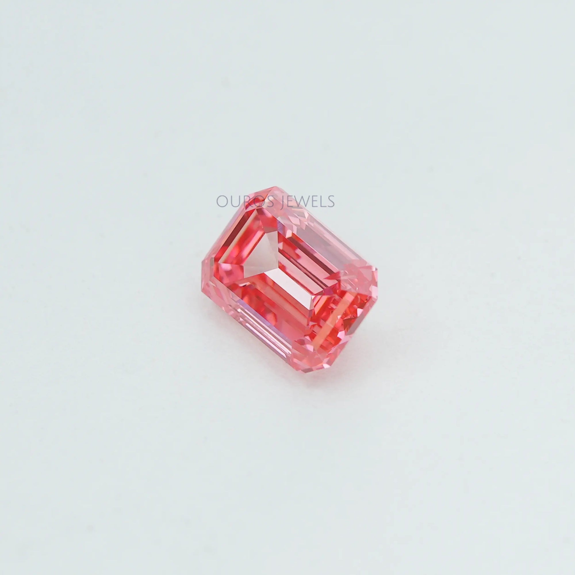 0.76 Carat Each Pink Emerald Cut Lab Grown Diamond Loose