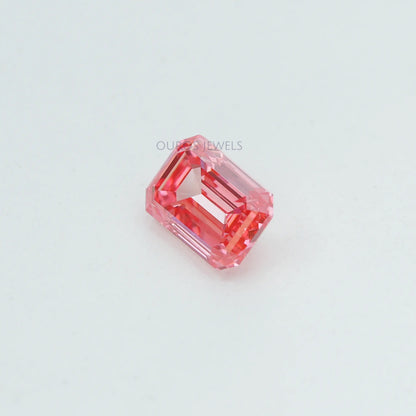 0.76 Carat Each Pink Emerald Cut Lab Grown Diamond Loose