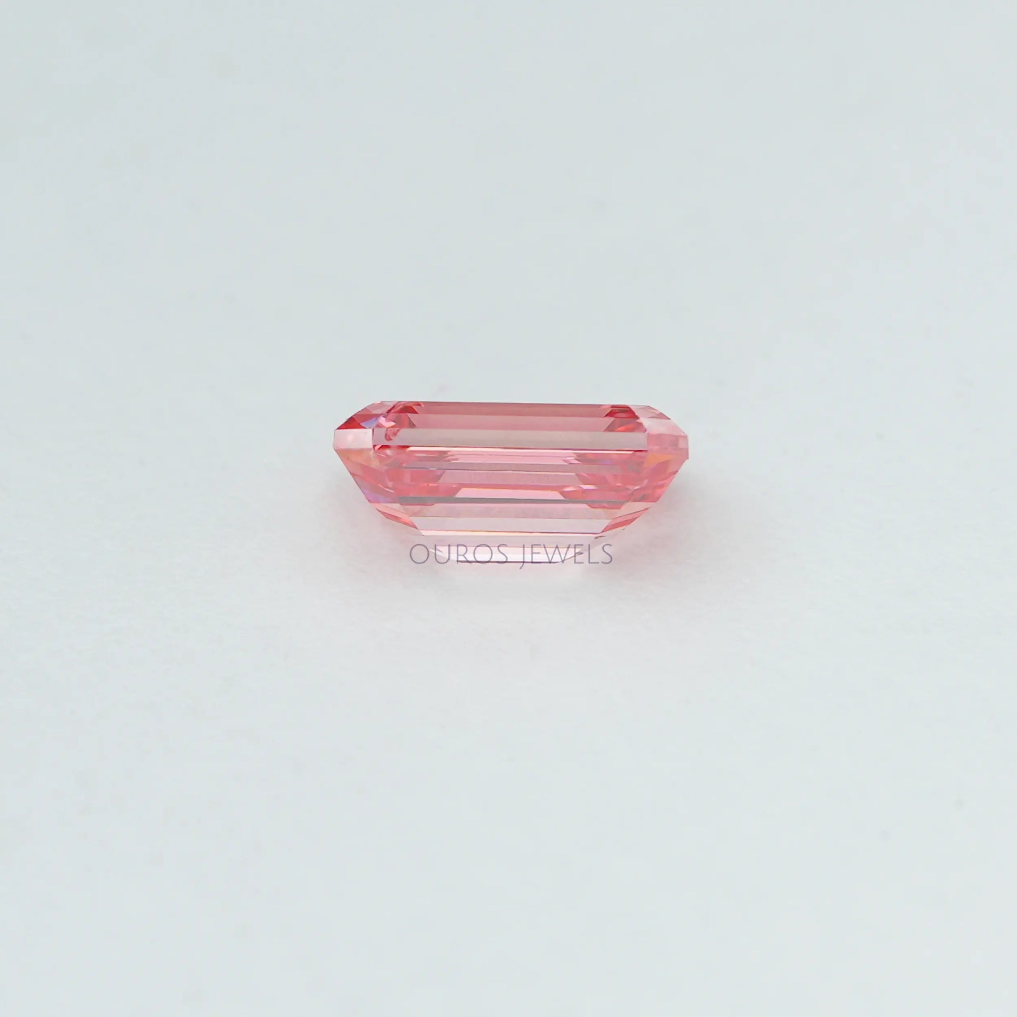 0.76 Carat Each Pink Emerald Cut Lab Grown Diamond Loose