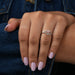 [On Finger Front View Of Pink Heart Cut Diamond Dainty Ring]-[Ouros Jewels]