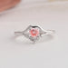 [Eye-Cashing Front View Of Pink heart Diamond Dainty Ring]-[Ouros Jewels]