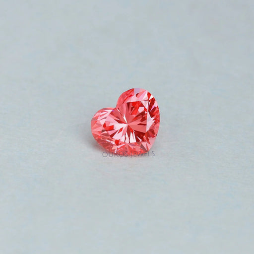 [0.52 Carat Pink Heart Cut Lab Grown Diamond]-[Ouros Jewels]