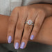 [A Women wearing Pink Pear Cut Diamond Ring]-[Ouros Jewels]