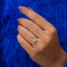 In finger look of princess cut lab created diamond engagement ring in fancy pink color