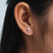 [Sparkling Halo Diamond Stud Earrings In Ear Look]-[Ouros Jewels]