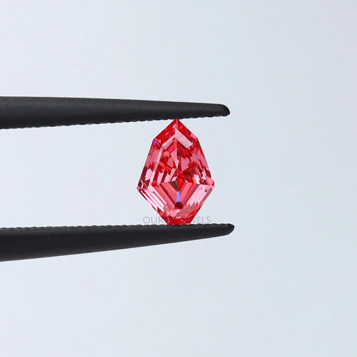 [0.41 Carat Fancy Pink Shield Cut Lab Grown Diamond]-[Ouros Jewels]