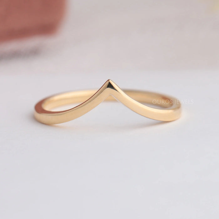[Yellow Gold Curved Band]-[Ouros Jewels]