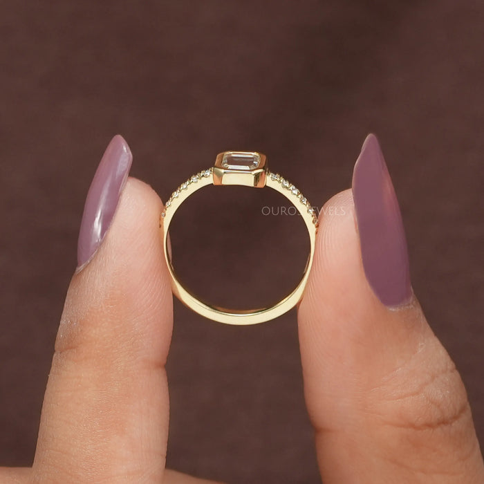 [Portrait Cut Engagement Ring]-[Ouros Jewels]