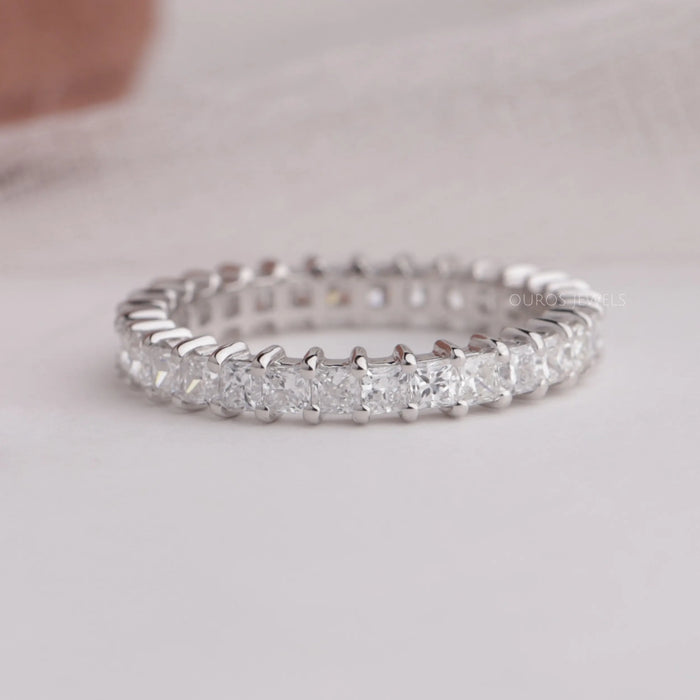 Fancy shaped lab made diamond eternity ring for mother's day gift