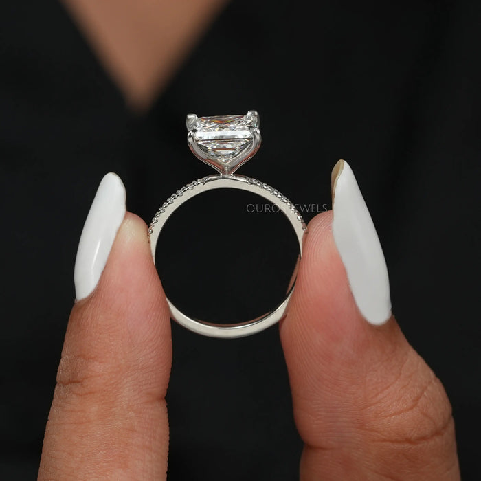 [3 Ct Princess Cut Diamond Ring]-[Ouros Jewels]