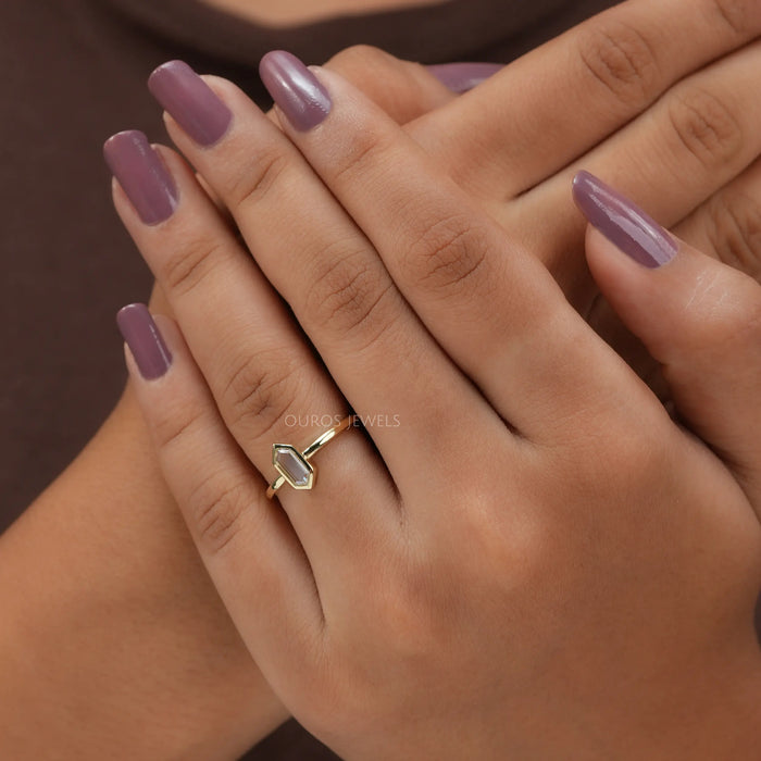 [Hexagon Lab Diamond Wedding Ring]-[Ouros Jewels]