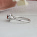 14k white gold bypass setting shank of red oval lab created diamond wedding ring
