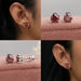 Collage of 14k white gold screw back stud