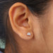 [A Women wearing Bullet Cut Earrings]-[Ouros Jewels]