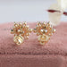 [14k Yellow Gold Round Diamond Stud Earrings]-[Ouros Jewels]