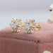 [14K Gold & Diamond Baguette Stud Earrings]-[Ouros Jewels]