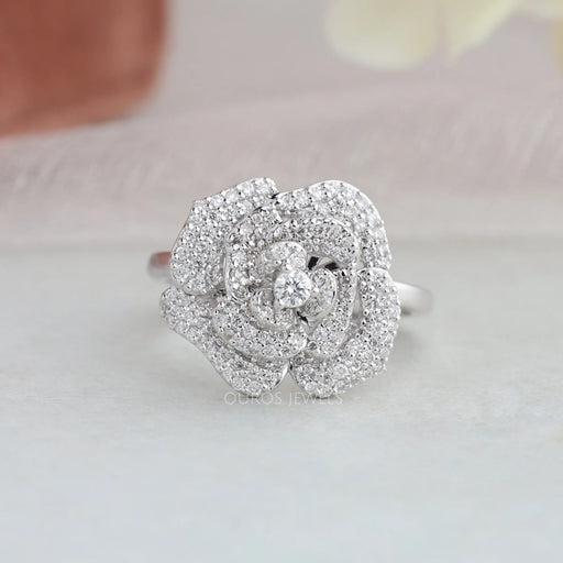 [Rose Round Cluster Ring]-[Ouros Jewels]