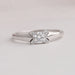 Round Cut Lab Grown Diamond Dainty Engagement Ring In White Gold