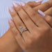 In Finger Front view Of Round Cut Curved Shape Diamond Wedding Ring
