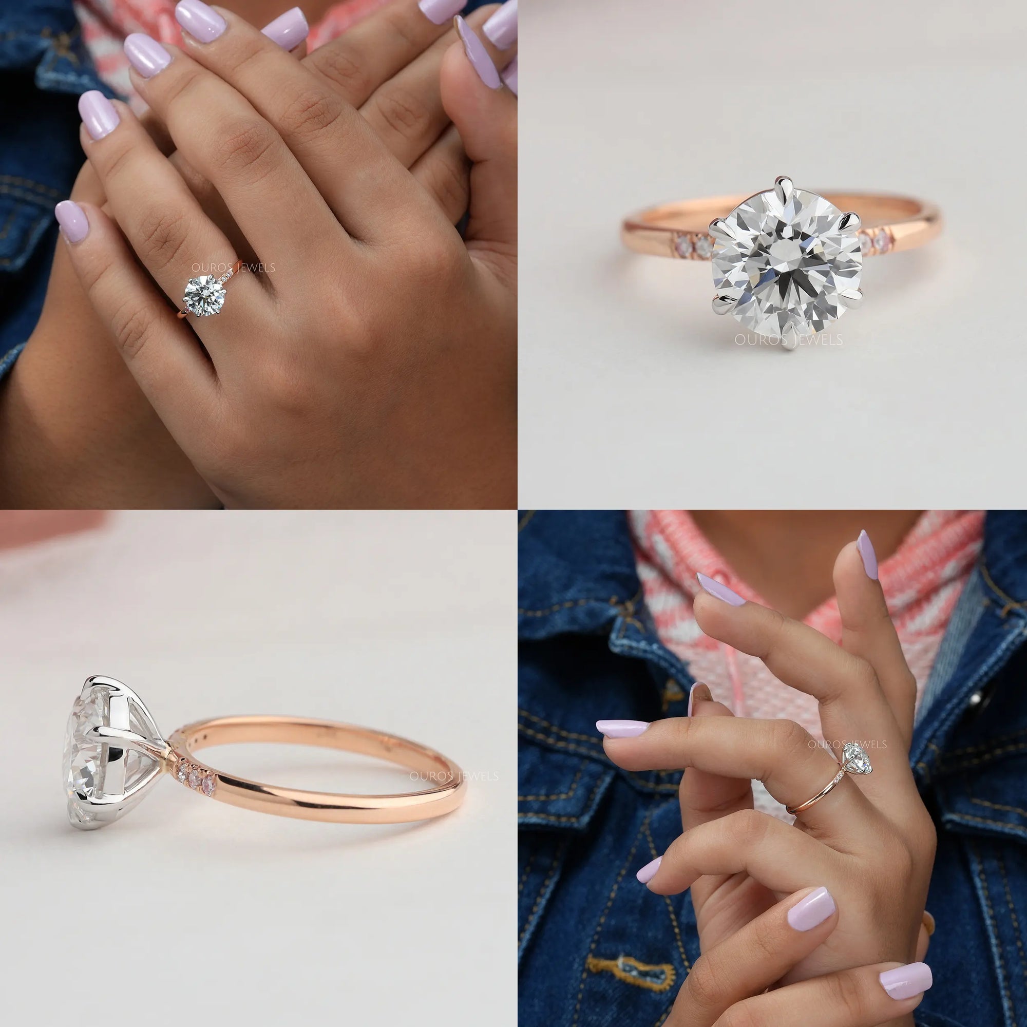 Rose Gold Round Shape Lab Diamond Ring